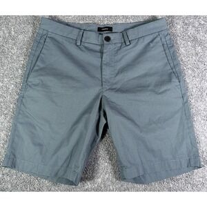 Theory Zaine Men's Blue Geometric Micro Print Flat Front 9" Chino Shorts Size 31